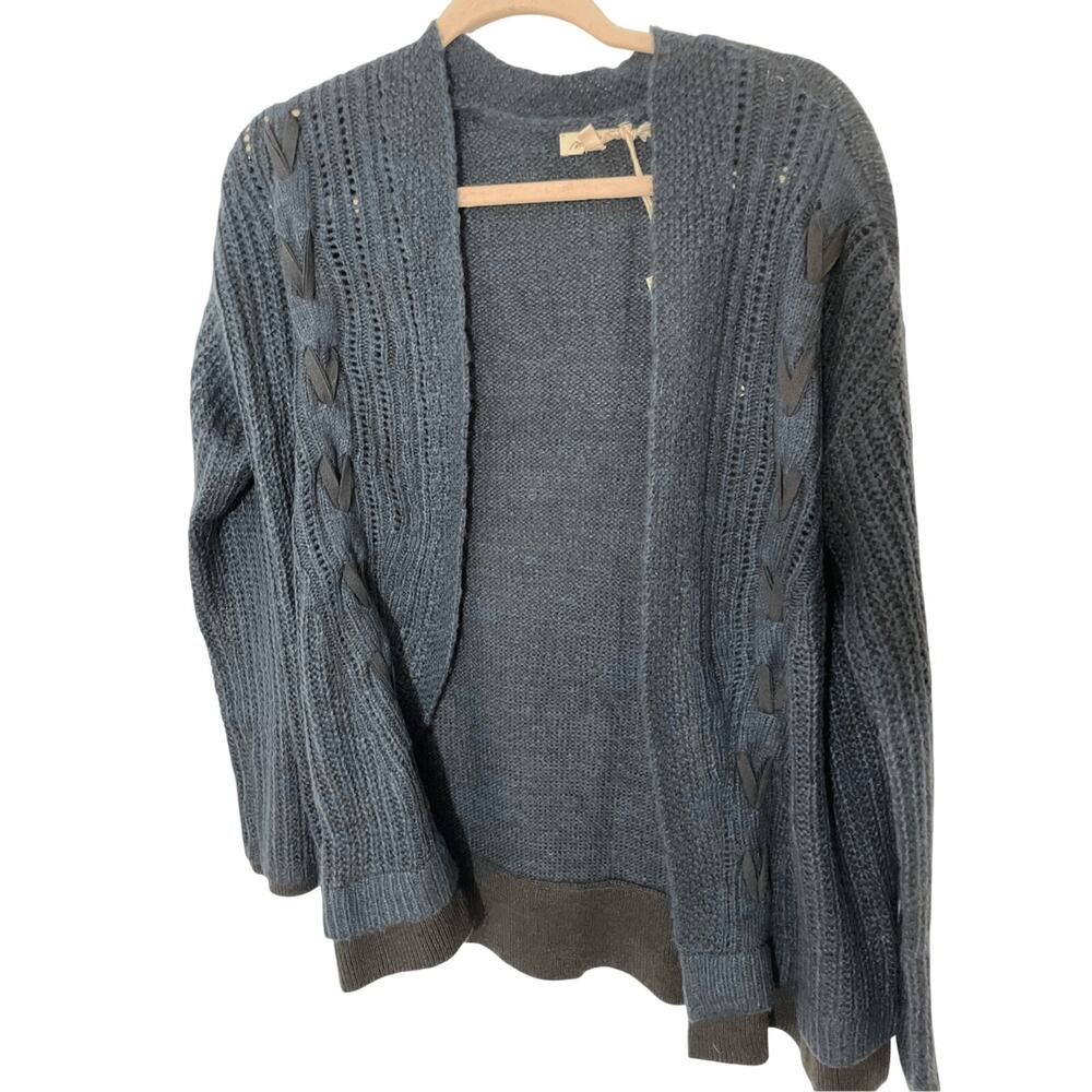 NWT Mystree Fisherman Cable Knit Grandma Grandpa Navy Cardigan